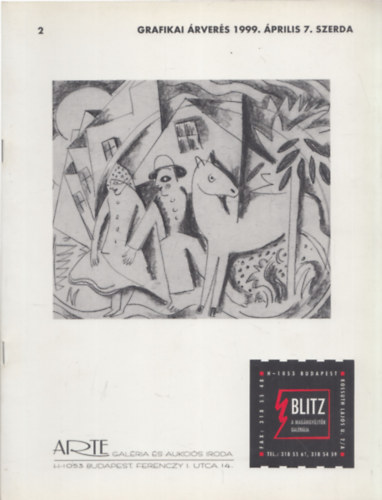 Blitz - A magángyűjtők Galériája: 2. Grafikai árverés 1999. április 7.