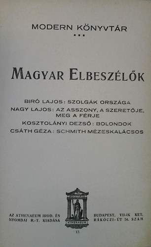 Magyar elbeszélők III.