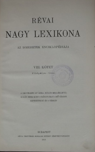 Révai Nagy Lexikona VIII. 