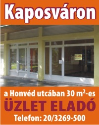 Kaposváron üzlethelyiség eladó!